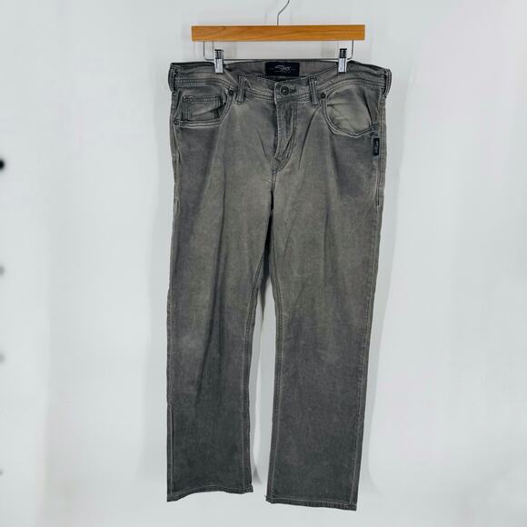 Silver Jeans Co. Grayson Men’s 34x30 Relaxed Fit Straight Leg Gray Denim Jeans - Picture 1 of 10